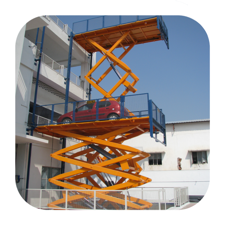 Hydraulic Car Scissor Lift with Rotating Platform for Floor-to-Floor Parking