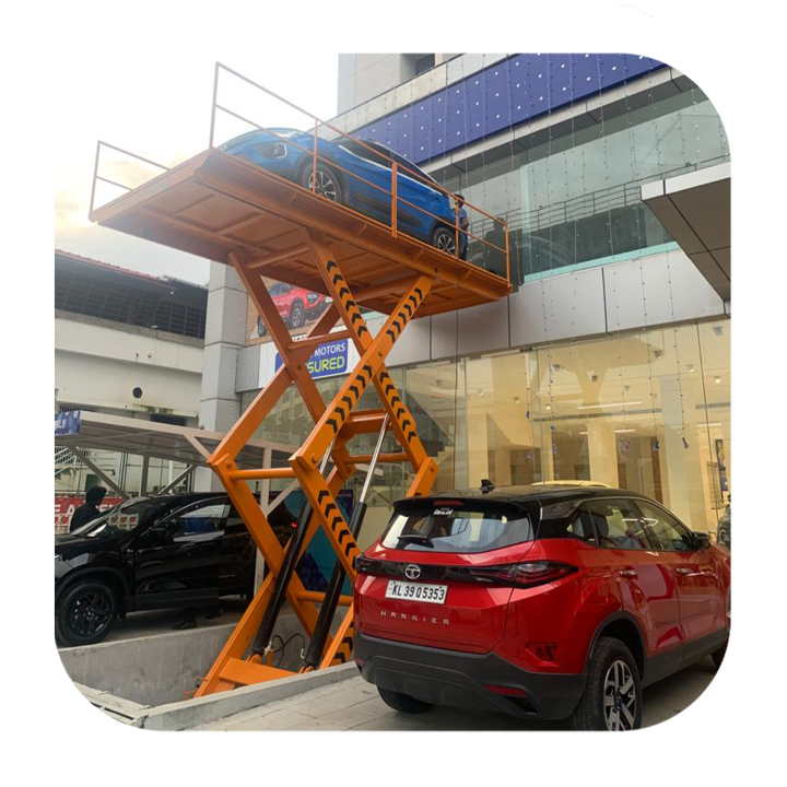 Hydraulic Car Scissor Lift with Rotating Platform for Floor-to-Floor Parking